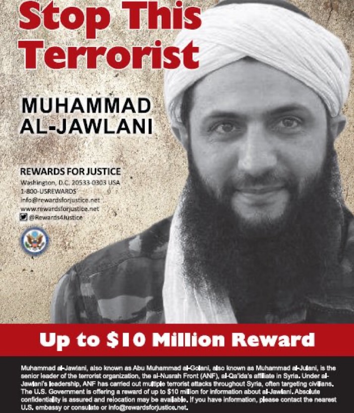 Al=Jolani Most Wanted poster