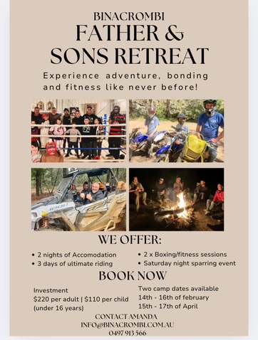 Father and Son Retreats at Binacrombi